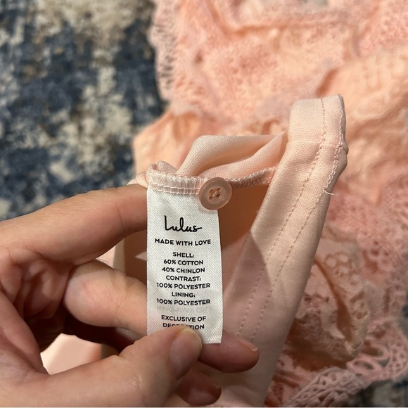 Lulus Blush Pink My Sweetheart Lace Mini Dress Size Small - Picture 8 of 12